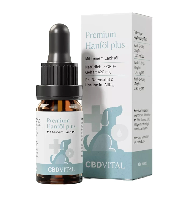 Premium CBD-Öl für Hunde mit 4,2% CBD und feinem Lachsöl
