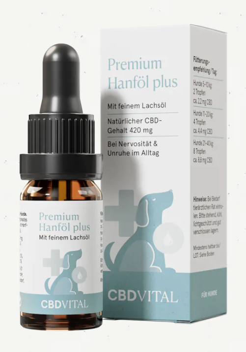 Premium CBD-Öl für Hunde mit 4,2% CBD und feinem Lachsöl, 10ml