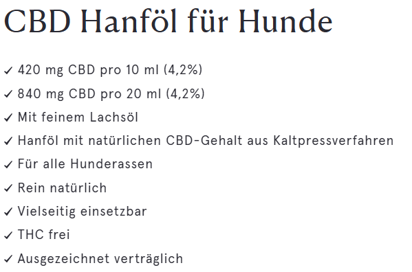 Premium CBD-Öl für Hunde mit 4,2% CBD und feinem Lachsöl, 10ml