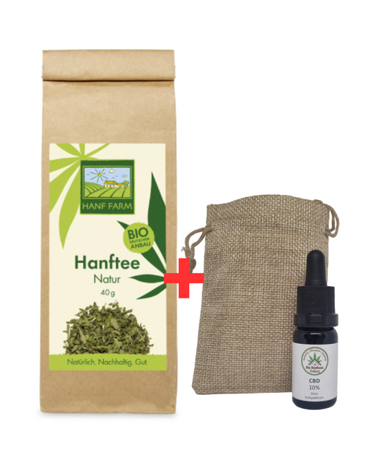 PureHanf Bio Hanfblatt Tee & CBD Öl 10% - Sparangebot