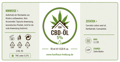 Das Hanfhaus Freiburg – CBD Öl mit 5 % CBD und hochwertigem Hanfextrakt. – 3er Set (Sparangebot)