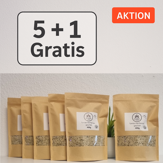 Premium Speisehanfsamen geschält und gesund 5+1 GRATIS! 6x400g