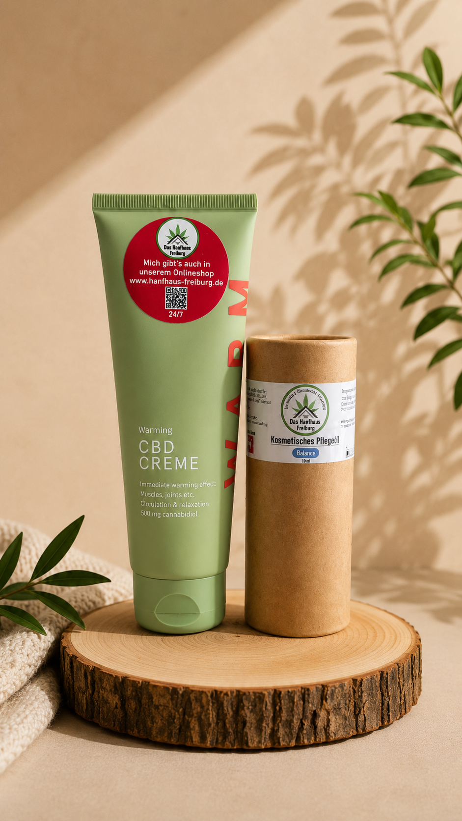 Pflegeset Deluxe: Hanf Pflegeöl & wärmendes CBD Gel (Sparpaket)