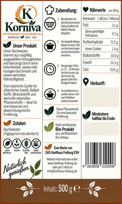Korniva Buchweizen – 12 × 500 g