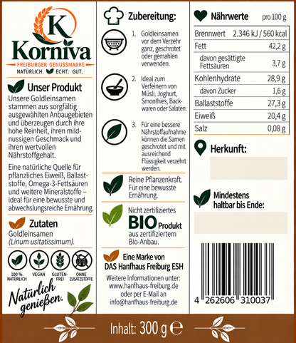 Korniva Goldleinsamen – 12 × 300 g