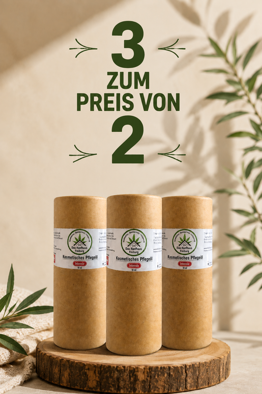 Das Hanfhaus Freiburg – „Intensiv“ mit Hanföl – für Pflege und Wohlbefinden– 3er Set (Sparangebot)
