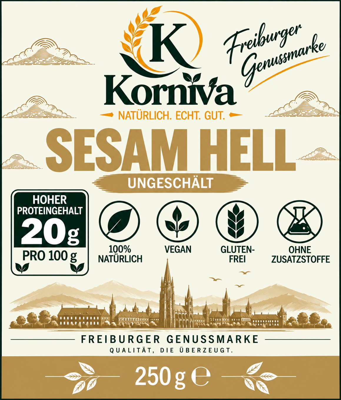 Korniva Sesam Hell – 12 × 250 g