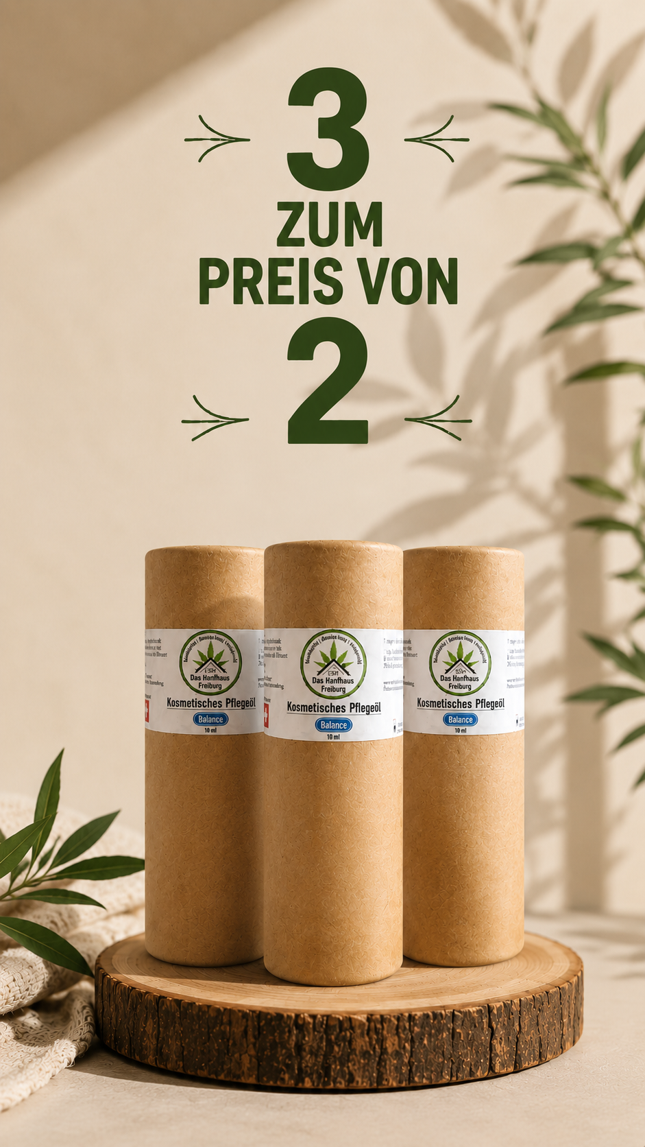 Das Hanfhaus Freiburg – CBD Öl „Balance“ mit 10 % CBD und hochwertigem Hanfextrakt. – 3er Set (Sparangebot)