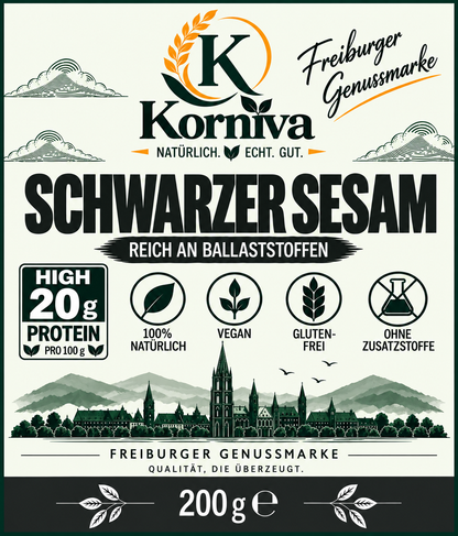 Korniva Schwarzer Sesam – 12 × 200 g