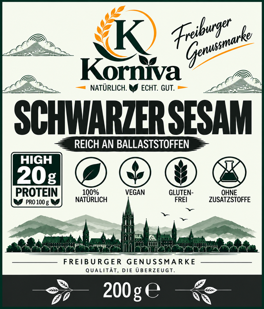 Korniva Schwarzer Sesam – 12 × 200 g